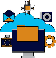 cloud computing monitor file vector image