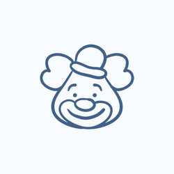 Clown sketch icon vector