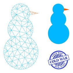 Cold war distress seal and web net snow man vector