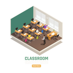 Isometric school classroom Royalty Free Vector Image