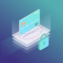 isometric credit card security vector