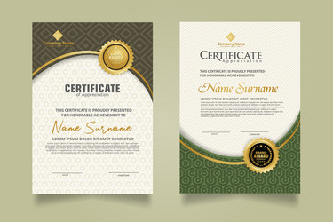 set modern certificate template with dynamic vector image