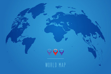 world map sphere with location pointer icons vector image