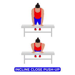 man doing incline close push up exercise vector image