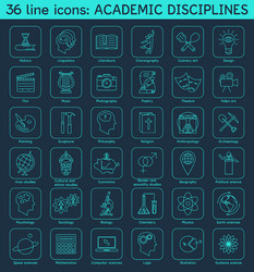 Set of academic disciplines icons vector