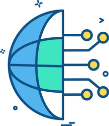 artificial circuit intelligence nor icon design vector image
