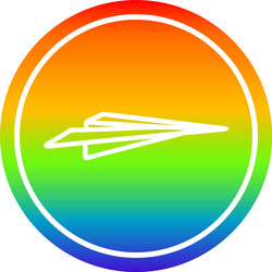 paper plane circular in rainbow spectrum vector image