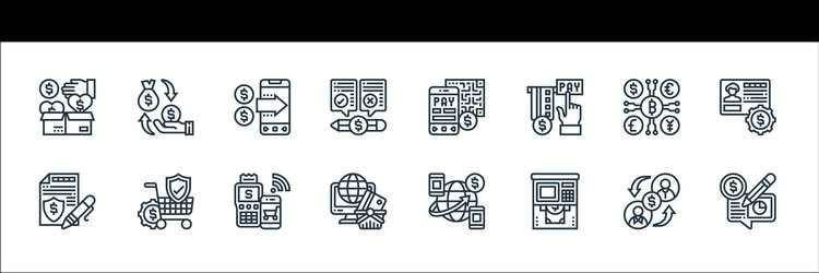 payment element line icons linear set quality vector image