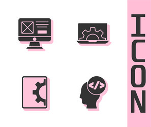 set front end development ui or ux design web vector image
