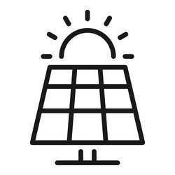 Solar panel line icon power energy vector