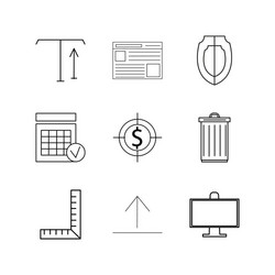 web linear icon set simple outline icons vector image