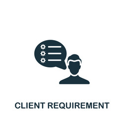 Client requirement icon monochrome simple web vector