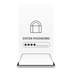 Enter password concept with mobile phone isolated vector