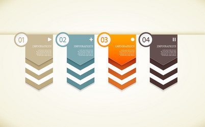 four colored paper arrows with place for your own vector image