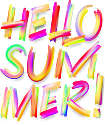 hello summer typographic design on isolated white vector image