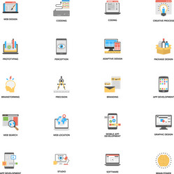 bundle of web and mobile application development vector