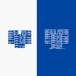 center centre data database server line and glyph vector