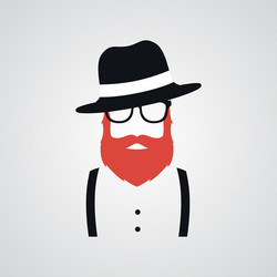 hipster portrait isolated on white background vector image