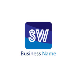 Initial letter sw logo template design Royalty Free Vector