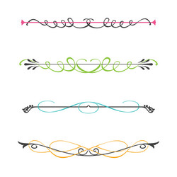 set of two color calligraphic design elements vector image