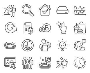 Technology icons set included icon as employees vector