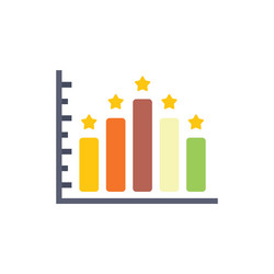 bar chart showing increasing customer satisfaction vector image