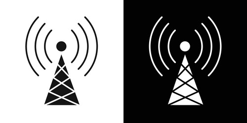 broadcast icon flat line symbol set vector image