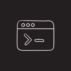 browser window with command line sketch icon vector image
