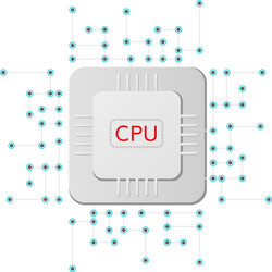 cpu microchip processor icon vector image