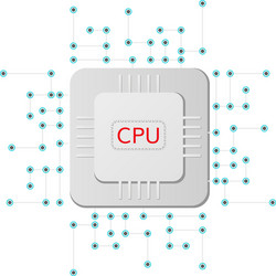 Cpu microchip processor icon vector