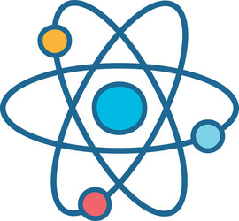 isolated atom line and fill style icon vector image