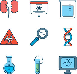 magnifying glass with science and investigation vector image