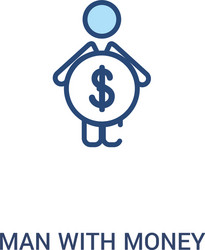 man with money concept 2 colored icon simple line vector image