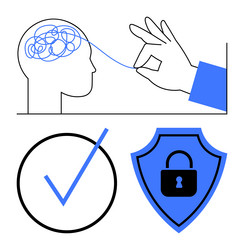 problem-solving concept with hand untangling head vector image