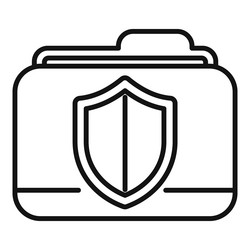 secure folder icon with shield vector image
