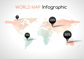 abstract world map with tags points vector image