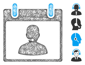 call center manager calendar day web mesh vector image