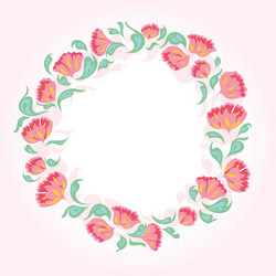 Floral Circle of Flowers Vector Image