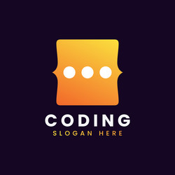 Modern computer programming coding logo design vector