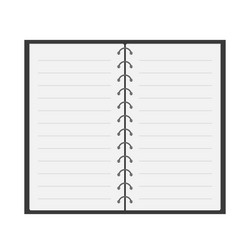 open notebook with spiral and blank lined paper vector image