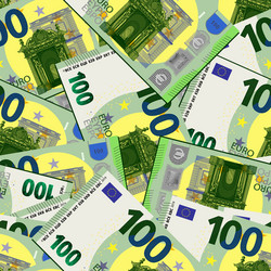 Seamless pattern without mask eu banknotes vector