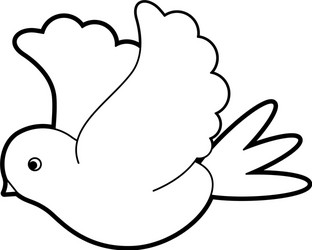 sketch silhouette image side view dove bird flying vector image