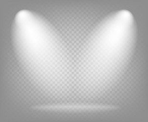 White beam lights spotlights transparent Vector Image