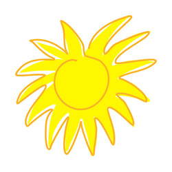 sun in continuous line art style with editable vector image