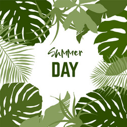 Tropical Leaf Frame Vector Image
