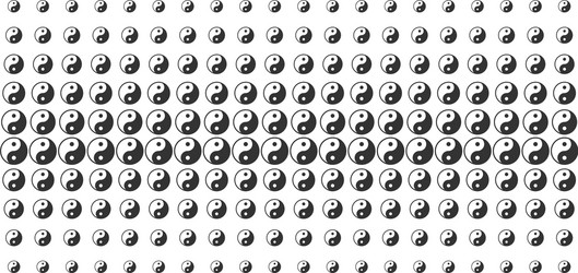 yin yang shape halftone effect vector image