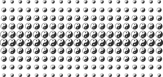 yin yang shape halftone effect vector