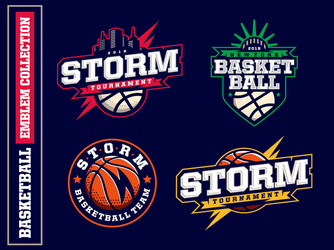 Basketball Logo Set - Modern & Dynamic Vector Image