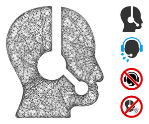 call center operator web mesh vector image