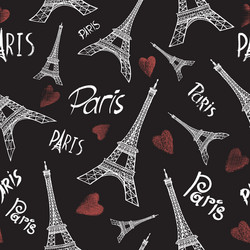 Eiffel Tower Seamless Pattern vector image